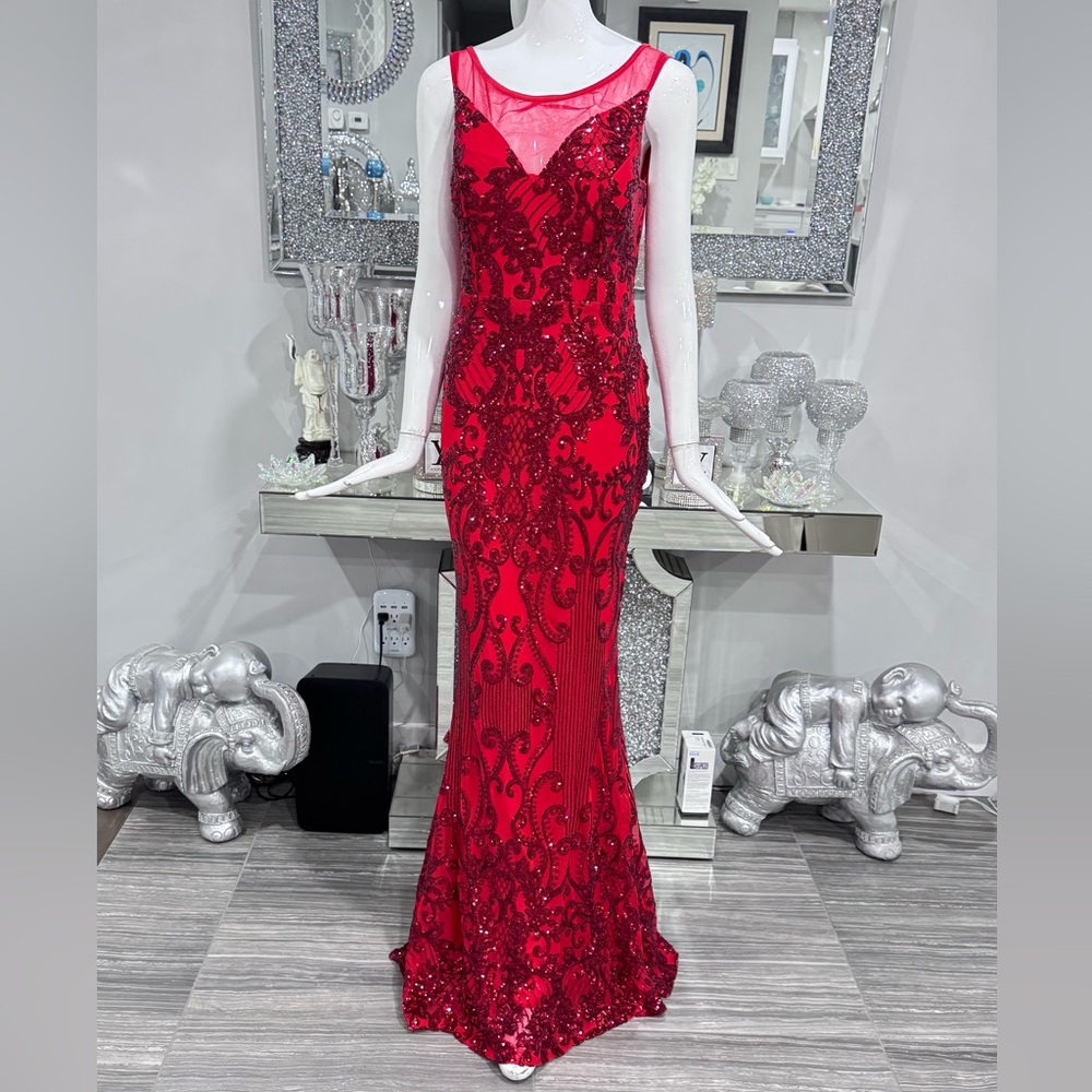 New ❤️ Red Sequin Evening Gown
